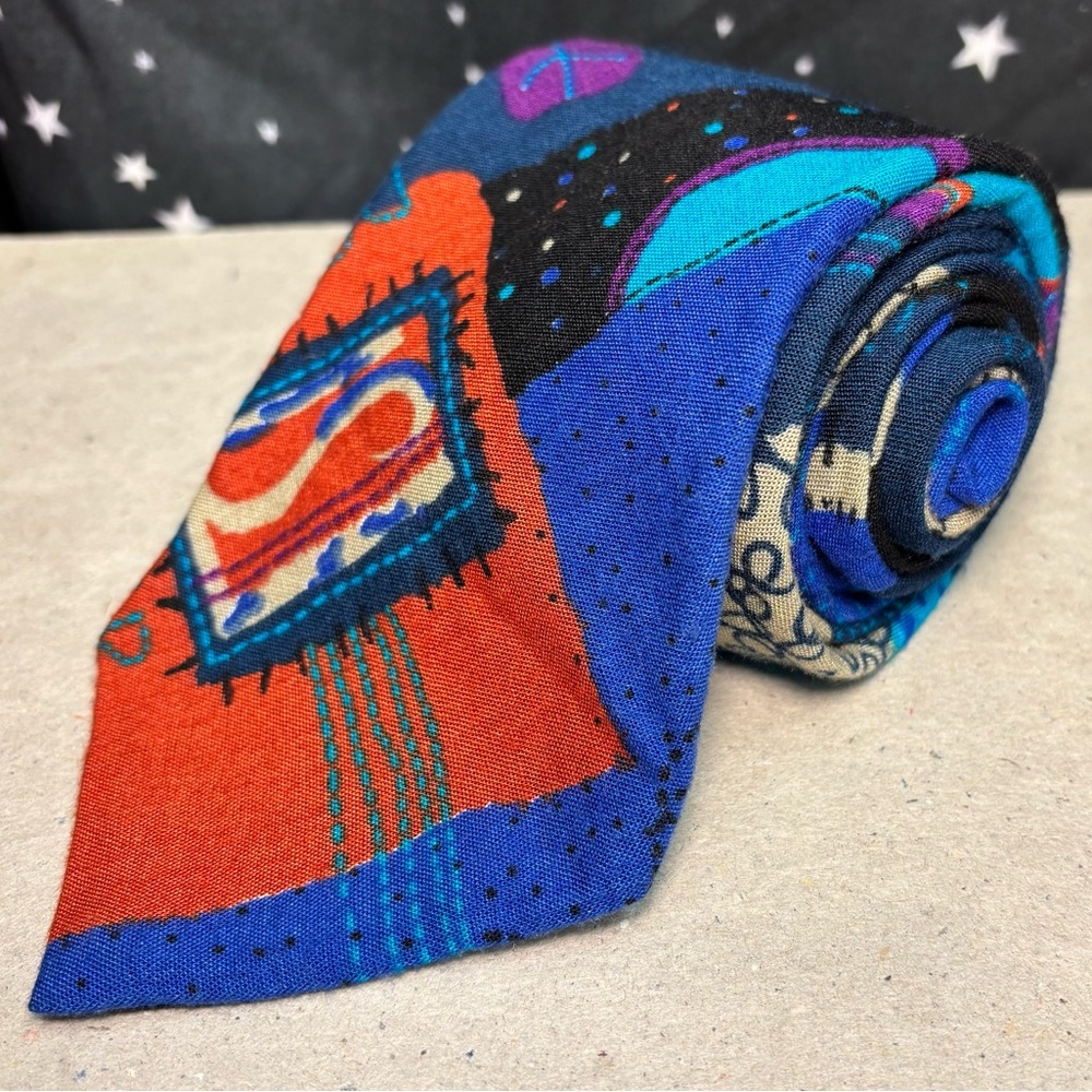 Vintage Jordache abstract funky necktie 63" long
